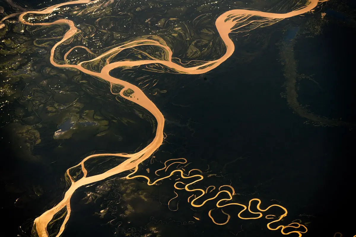 Bends of the Amazon River seen from space