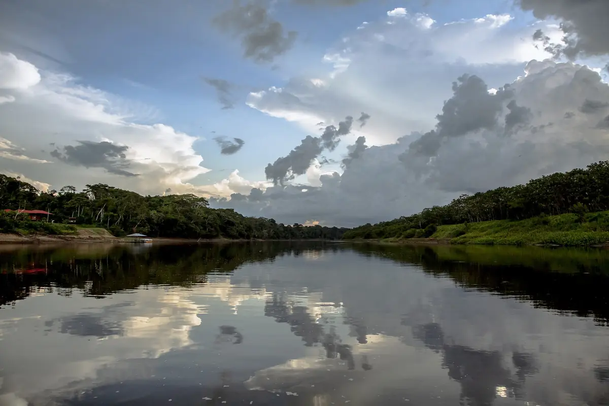 Clouds reflected on the Ucayali River